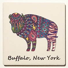buffalo coaster, ceramic coasters, buffalo gifts, buffalove