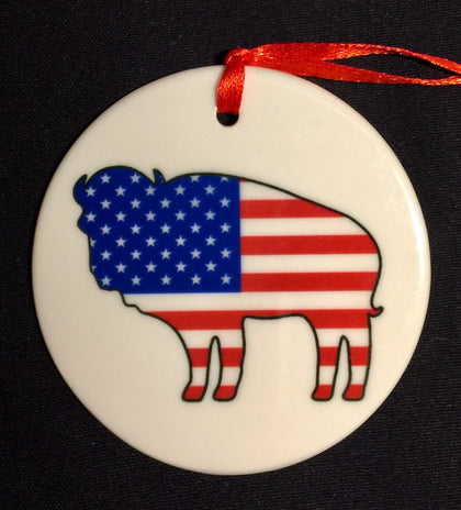 CERAMIC BUFFALO ORNAMENTS