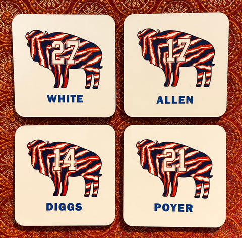Buffalo Sports Coasters - Set of 4