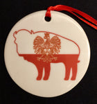 polish buffalo christmas ornament, buffalove, 716 Buffalo ny, buffalo glassware, billieve, buffalo gifts