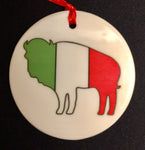 italian buffalo christmas ornament, buffalove, 716 Buffalo ny, buffalo glassware, buffalo gifts, rustic buffalo