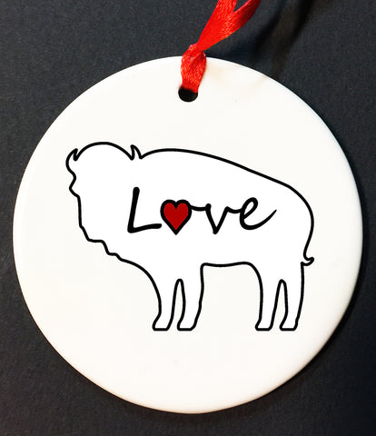 buffalo love christmas ornament, buffalove, 716 Buffalo ny, buffalo glassware, billieve, buffalo gifts, rustic buffalo,
