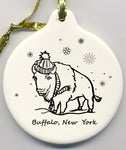 christmas ornament, buffalove, 716 Buffalo ny, buffalo glassware, billieve, buffalo gifts, rustic buffalo