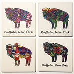 buffalo coasters, ceramic buffalo coasters, buffalove, buffalo new york, buffalo gifts