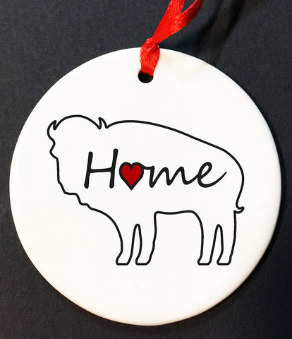 home buffalo christmas ornament, buffalove, 716 Buffalo ny, buffalo glassware, billieve, buffalo gifts