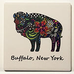 buffalo coaster, ceramic coasters, buffalo gifts, buffalove